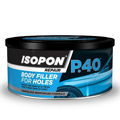 Isopon P40 Body Filler Metal Fibreglass Compound Bridging Holes & Rust 600ml • £20.49