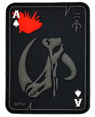 Mandalorian Mudhorn Ace Spade Dead Card Patch [Hook Fastener -PVC Rubber- MH9] • $7.99