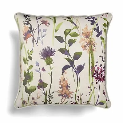 Pretty Wild Meadow Flowers Cotton Mix Floral Piped 18  Cushion Covers £5.99Each • £5.99