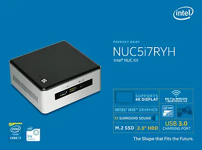 Intel NUC Core I7 3.40GHz 256GB PCIe SSD 8GB RAM NUC5i7RYH Mini Desktop Win10 PC • $294.98