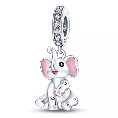 Cute Baby Elephant Indian African Pet Safari Charm Bead Sterling Silver 925 • £13.99