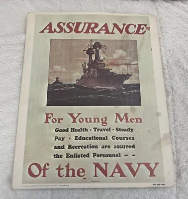 U.S. Navy Recruiting Poster 1974 Reprint Assurance For Young Men Of The Navy • $19.99