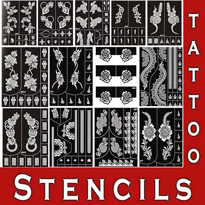 Henna Stencil Tattoo Large Template Foot Sticker Hand Mehndi Lace Mandala • £3.98