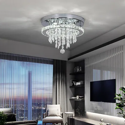 Modern Crystal Chandelier Pendant Lights LED Ceiling Light Living Room Bedroom • £43.99