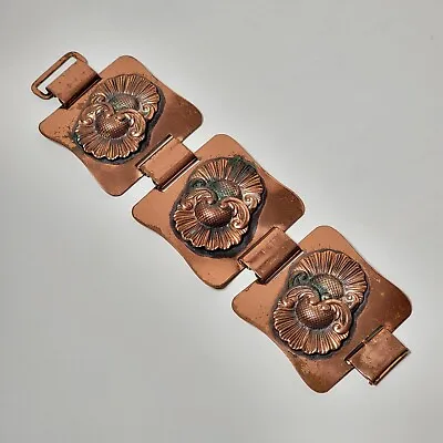 Vintage 1960s Wide Solid Copper Bracelet Approx 7.5  Long X 2  Wide • $24