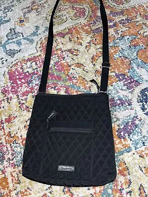 Vera Bradley Hipster Crossbody Handbag Black Microfiber EUC • $17.95