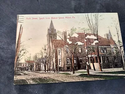1908 Milton PA Arch Street South From Walnut Street Scene Photo Postcard • $18.66