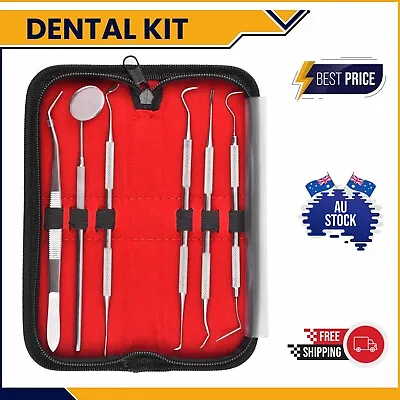 Dental Tool Kit Teeth Hygiene Picks Mirror Scaler Tartar Calculus Plaque Remover • $25.99