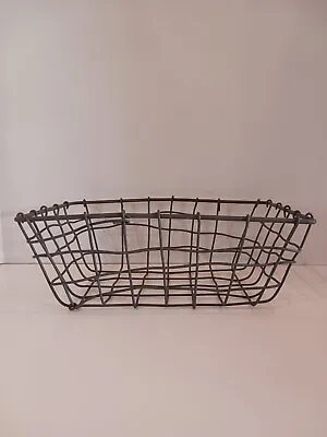 Vintage Free Form Wire Industrial Design Rectangular Basket • $25