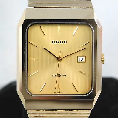 Rado Diastar 129.9540.3 Men's Date Gold Vintage Watch Swiss Made Quartz E568 • $148