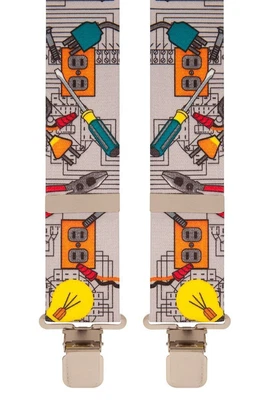 £17.49 • Buy Electrician Tools Work Trouser Braces | Grey | X-Style | Heavy Duty Clips
