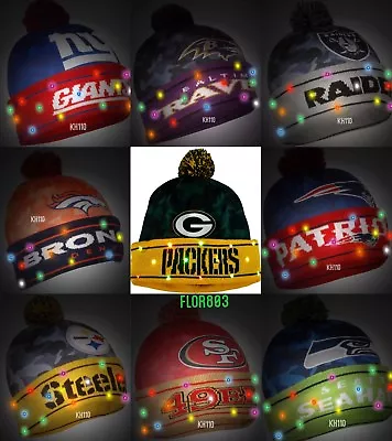 NFL Team Big Logo Cameoflag Light Up Beanie-Pick Yours • $29.99