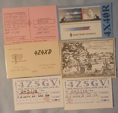 Lot Of 6 X Israel Ham Radio QSL Cards. • $6.22