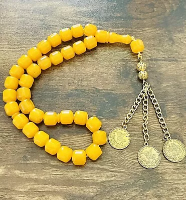 Natural German Amber 33 Beads Misbaha Tasbih Faturan Prayer Beads Rosary • $39.99