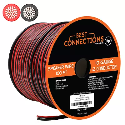 10 Gauge Speaker Wire 100 Feet Red-Black CCA 2 Conductor Car Audio Home Theater • $44.95