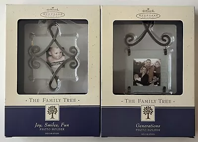 2 Pack - The Family Tree Hallmark Keepsake Ornament - Glass & Metal Photo Holder • $20.88