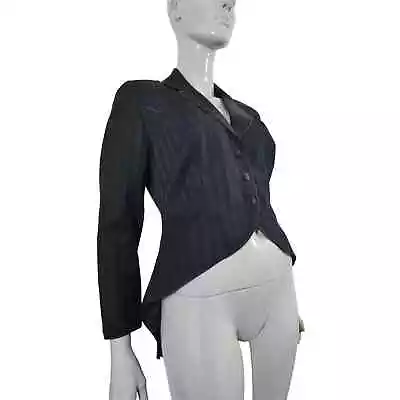 ANNABELINDA Oxford Jacket Black Satin Stripe New Romantic Vintage 80s Size S • £350