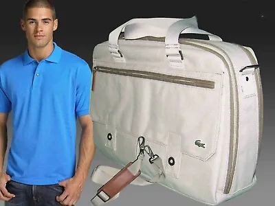 New Vintage LACOSTE L75 Military Style BRIEFCASE LapTop BAG New Casual 2 Grey • £109.99
