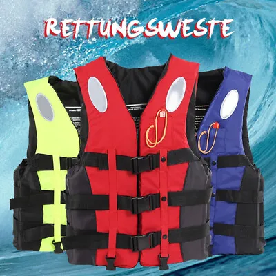 $27.99 • Buy Adult Kids Life Jacket Vest Adjustable With Whiste For Fishing Boating Kayak