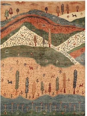 $2489 • Buy 6 X 8 Peshawar Oriental Area Rug Ziegler Gabbeh Hand Knotted Tribal  New A+