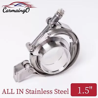 $19.99 • Buy 1.5'' Quick Release V-Band Clamp Stainless Steel Male Female Flange Turbo Pipe