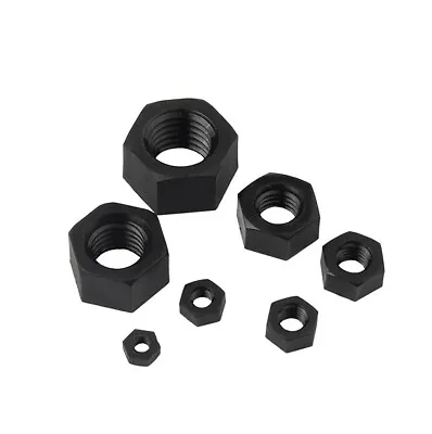 Black Plastic Hex Full Nut Nylon Hexagon Nuts M2 M2.5 M3 M4 M5 M6 M8 M10 M12-M20 • $1.95