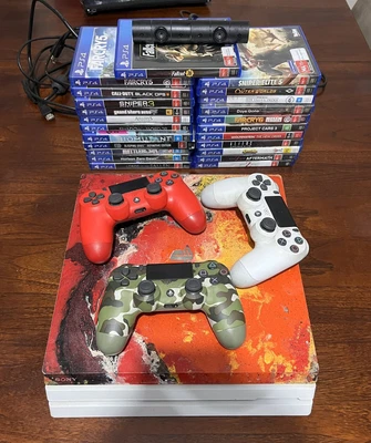 $400 • Buy Sony PlayStation 4 Pro 1TB + 23 Games + 3 Controllers & Vr Motion Camera