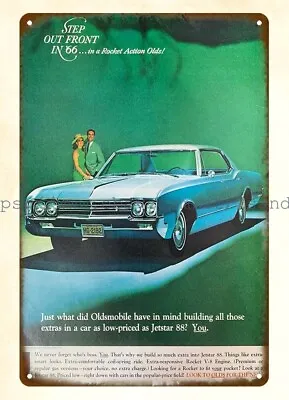 1966 Car Automotive Garage Decor Metal Tin Sign Cottage Farm Wall Hanger • $18.91