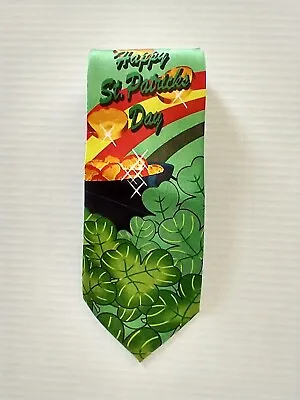 St Patricks Day Tie Mens Funny Kitchy Irish Green Pot Of Gold New • $7.99