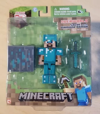 Minecraft Diamond Steve Figure Pack Articulated Armor Jazwares New Toy Gift • $22.49