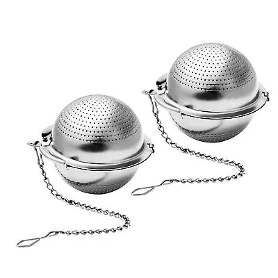 2pcs Stainless Steel Loose Mesh Ball Tea Leaf Strainer Infuser Herb Spice Filter • $11.99