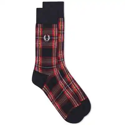 Fred Perry Stewart Tartan Socks Black Size 9 – 11. • £15