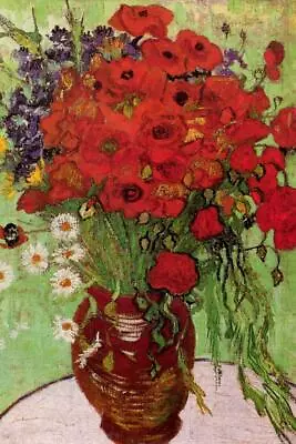 Vincent Van Gogh Red Poppies And Daisies Laminated Poster 24x36 • $16.98