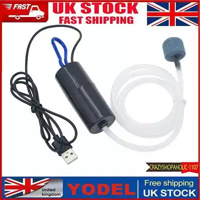 £6.40 • Buy Aquarium Oxygen Air Pump Fish Tank Silent Air Compressor Aerator (Black) UK
