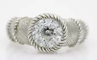 Judith Ripka Sterling Silver Round CZ Cocktail Ring Size 7 - 8.4 Grams • $35.99