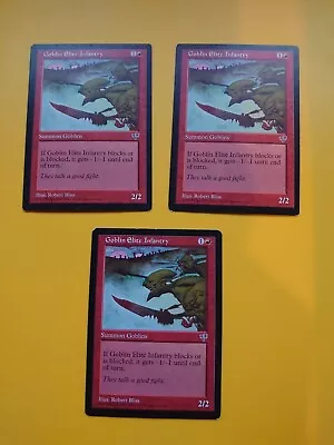 MTG Card. Goblin Elite Infantry X3. Mirage Summon Goblins Played As Pics • £1.83