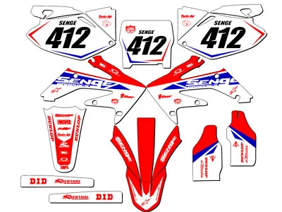 2006-2007 CRF 250 R BINARY Red Senge Graphics Kit Compatible With Honda • $134.99