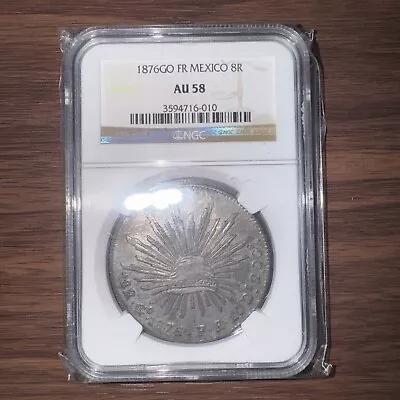 Mexico 1876 FR 8 Reales NGC AU58 NGC Graded • $235