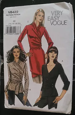 V8422 Very Easy Vogue Sewing Pattern Size EE (14-16-18-20) • $12