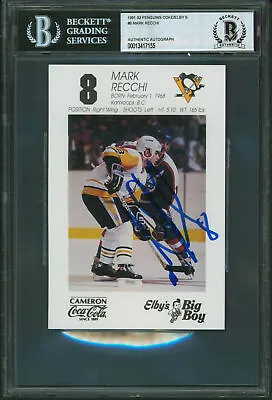 Penguins Mark Recchi Authentic Signed 4x6 Photo Autographed BAS Slabbed • $29.99