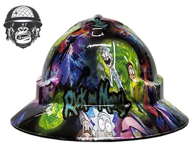 Custom Hydrographic Safety Hard Hat RICK & MORTY PRO CHOICE WIDE BRIM • $85