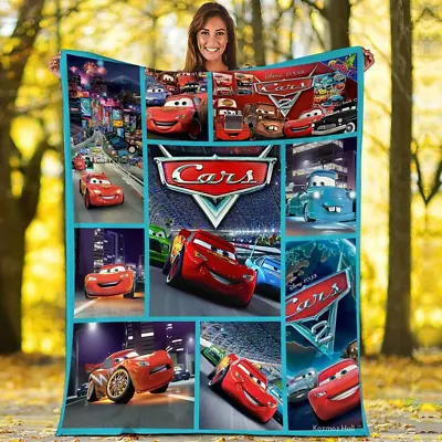 Cars Blanket Radiator Springs Lightning Mcqueen Cars Fleece Blanket • $32.99