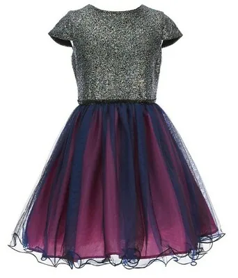 Blush By Us Angels Big Girl's Scuba Foil Mesh/Tulle Fanciful Dress-Size-16 • $38.99