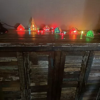 $15.90 • Buy 6 Vintage Alpine Village Christmas Plastic Houses Church