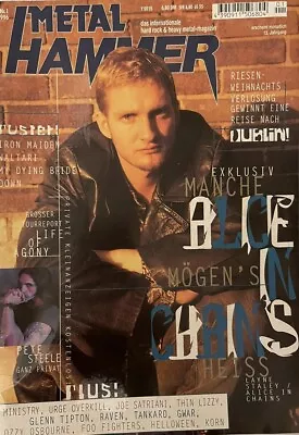 Metal Hammer -  GERMAN - January  1996 - Alice In Chains - Iron Maiden - No 1 • $35