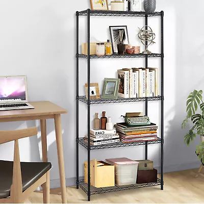 5-Shelf Heavy Duty Steel Wire Tier Metal Shelving 72 X36 X14  Storage Rack Black • $62.36