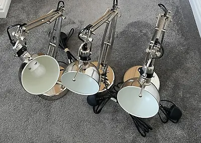 3 X IKEA Forsa Silver Colour Adjustable Desk Lamps Lighting Round Shaped Shade • £45