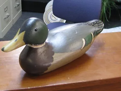 Vintage Wooden Mason Mallard Drake Duck Decoy W/glass Eyes • $299.95