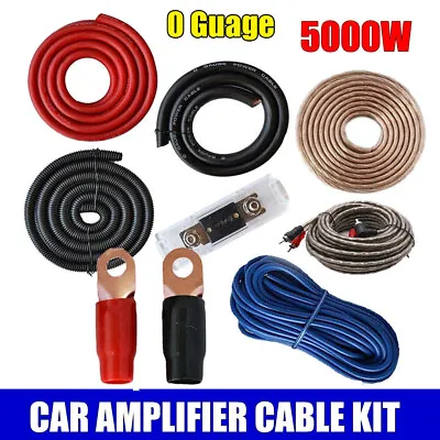 £27.47 • Buy 5000W Watts Complete 0 AWG 0 Gauge  Amp RCA Car Amp Amplifier Install Wiring Kit