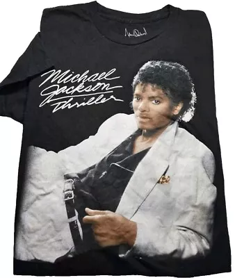 New! MICHAEL JACKSON 'THRILLER'-Black Cttn Mens SS Graphic Print Tee Shirt-(L) • $7.95